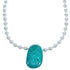 Chrysocolla Sterling Silver Bead Necklace KX120988